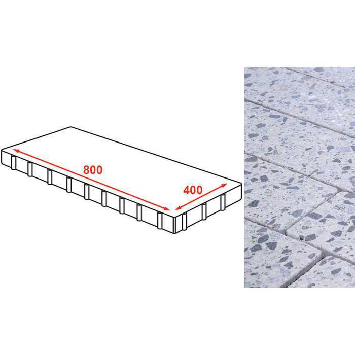Плита тротуарная Готика Granite FINERRO, Грис Парга 800x400x80 мм